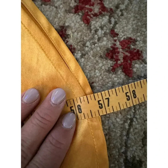 Saint + Secrets Yellow Satin Lace Midi Slip Chemise Dress Size Small - Picture 8 of 9